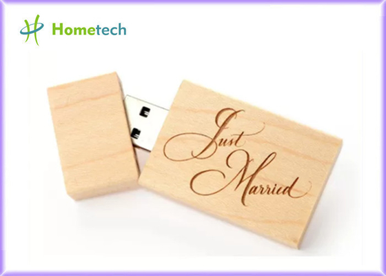 8GB 16GB Membaca 148 Mbps Maple Wooden USB Flash Drive
