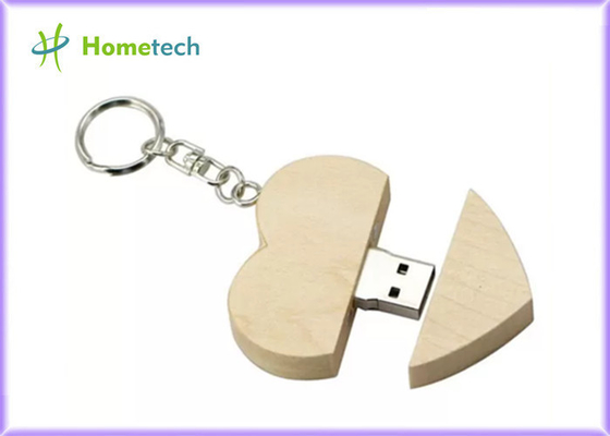 8GB 5-15MB / S Maple Wood Jantung Berbentuk Usb Flash Drive