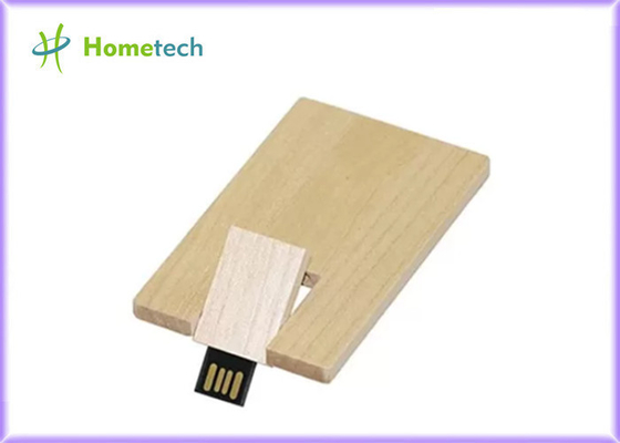 Jalankan Otomatis 64GB Kartu Kayu 148 Mbps USB Flash Drive