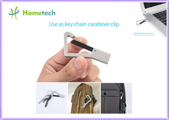 Logo Kustom Metal Thumb Drives USB Key Berbentuk Memoria / Metal Carabiner