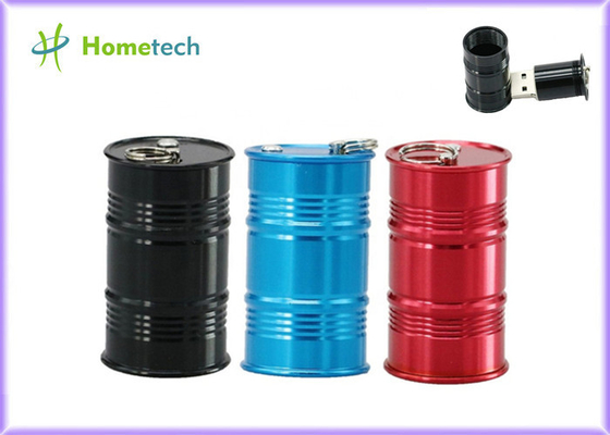 Oil Bucket Shape Metal Thumb Drive, Memori Flash Drive 4GB 16GB Key Pendant USB